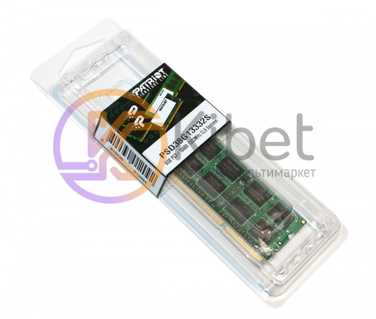 Модуль памяти SO-DIMM 8Gb, DDR3, 1333 MHz (PC3-10600), Patriot, 1.5V (PSD38G1333