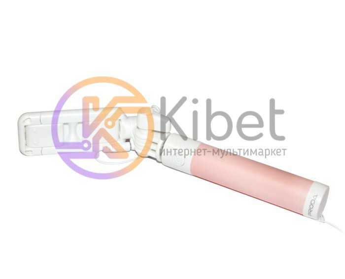 Палка для селфи Remax Mini Wired Selfstick P6, White Pink, проводное управление