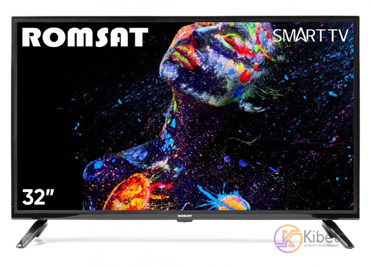 Телевизор 32' Romsat 32HSQ2020T2, 1366х768, 60 Гц, Smart TV, Android 11.0, DVB-T