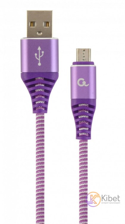 Кабель USB - micro USB 1 м Cablexpert Purple, 2.1А, премиум (CC-USB2B-AMmBM-1M-P