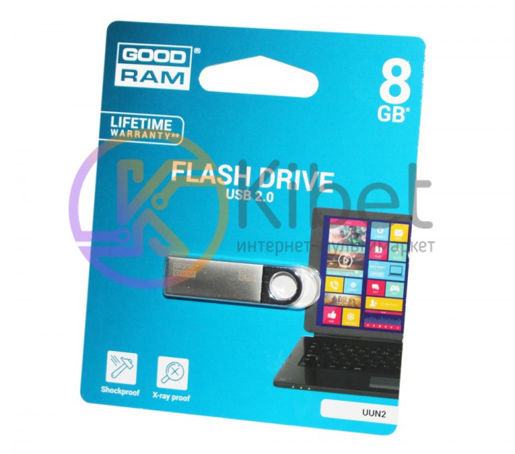 USB Флеш накопитель 8Gb Goodram UUN2 Unity Silver UUN2-0080S0R11