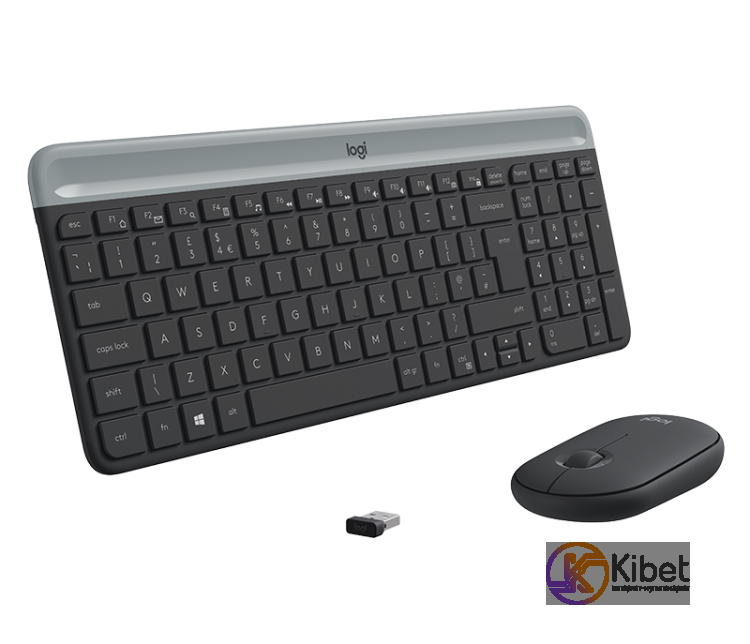 Комплект беспроводной Logitech MK470 Slim, Graphite, клавиатура + мышь (920-0092
