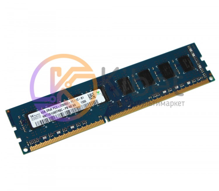 Модуль памяти 4Gb DDR3, 1600 MHz, Hynix, 11-11-11-28, 1.5V (HMT351U6EFR8C-PB)
