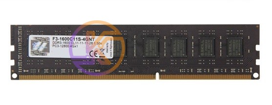 Модуль памяти 4Gb DDR3, 1600 MHz (PC3-12800), G.Skill, 11-11-11-28, 1.5V (F3-160