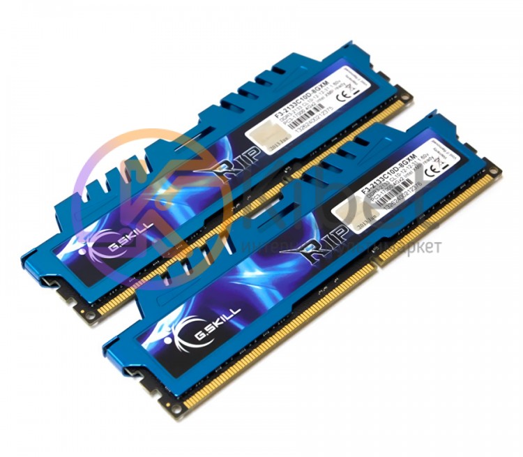 Модуль памяти 4Gb x 2 (8Gb Kit) DDR3, 2133 MHz, G.Skill RipjawsX, Blue, 10-12-12