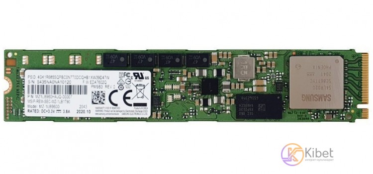 Твердотельный накопитель M.2 960Gb, Samsung PM983, PCI-E 4x, 3D TLC, 3000 1100 M