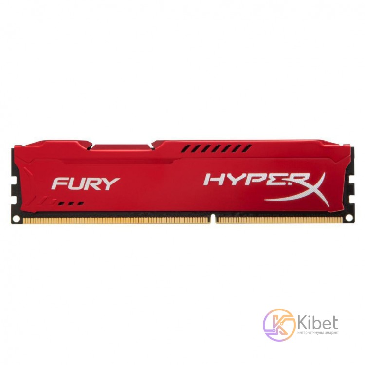 Модуль памяти 8Gb DDR4, 3200 MHz, Kingston HyperX Fury, Red, 18-21-21, 1.2V, с р