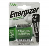 Аккумулятор AAA, 700 mAh, Energizer Recharge Power Plus, 4 шт, 1.2V, Blister (EN