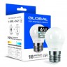 Лампа светодиодная E27, 6W, 4100K, G45, Global, 480 lm, 220V (1-GBL-242)