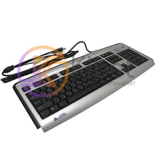 Клавиатура A4tech KL-23MU-R X-slim PS 2 доп.USB и разъём д наушников, 6 прогр кн