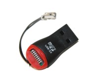 Card Reader внешний Merlion microSD, Black Red (Техпакет)