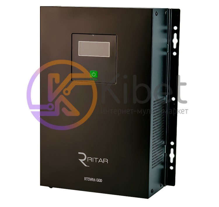 ИБП Ritar RTSWbt-500 LCD,12В Q4 с правильной синусоидой, 2 встроенных АКБ по 12V