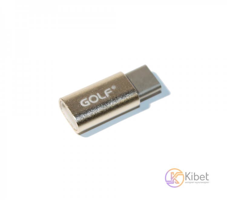 Переходник Golf microUSB to Type C , Gold