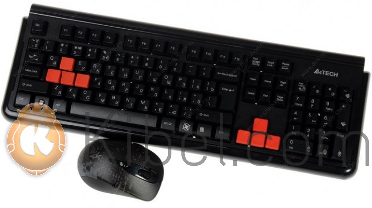 Комплект A4Tech RV1000 Black, V-TRACK, Wireless, радиус действия до 15 м, клавиа