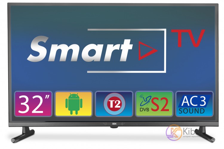 Телевизор 32' DEX LE3270SM, LED HD 1366x768 50Hz, Smart TV, DVB-T2, HDMI, USB, V
