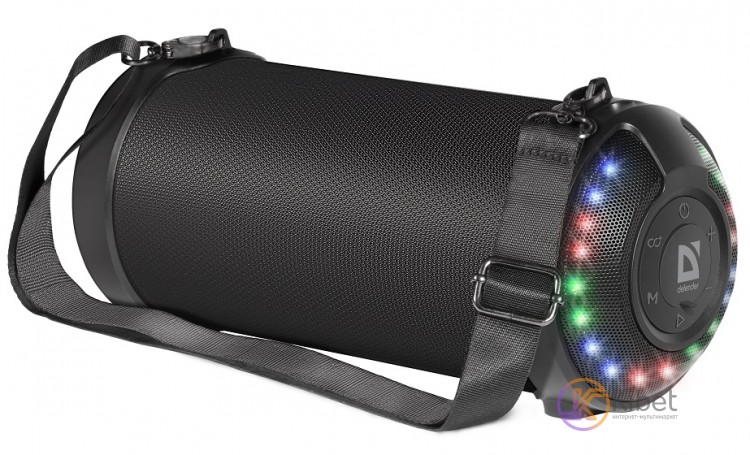 Колонка портативная Defender G28, Black, 12 Вт, Bluetooth, LED подсветка (7 цвет
