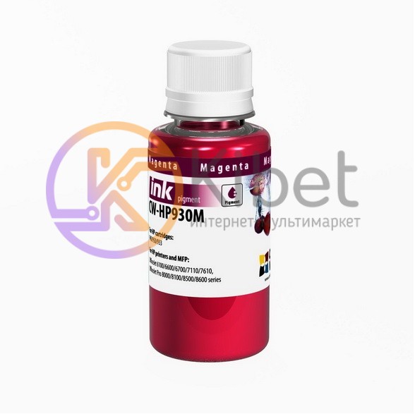 Чернила ColorWay HP 932, Magenta Pigment, 100 мл (CW-HP930M01)
