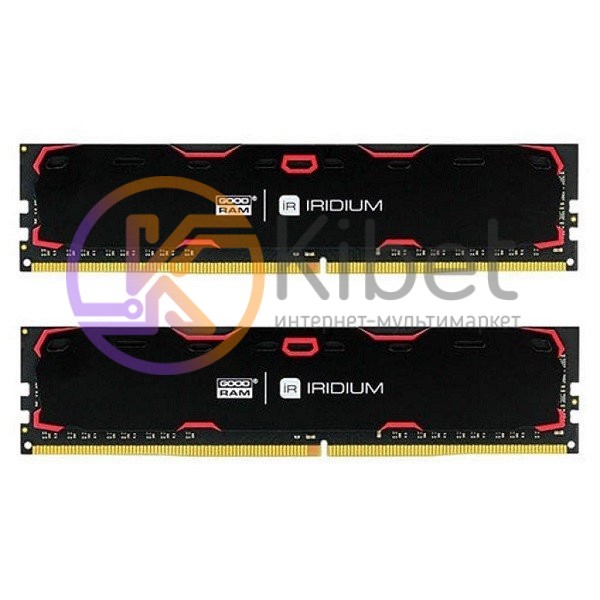 Модуль памяти 8Gb x 2 (16Gb Kit) DDR4, 2133 MHz, Goodram Iridium, Black, 15-15-1