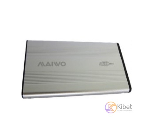 Карман внешний 2.5' Maiwo K2501A, Silver, USB 2.0, 1xSATA HDD SSD, питание по US