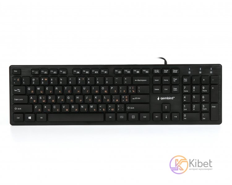 Клавиатура Gembird KB-MCH-03-UA тонкая, мультимедийная, USB, Black (KB-MCH-03-UA