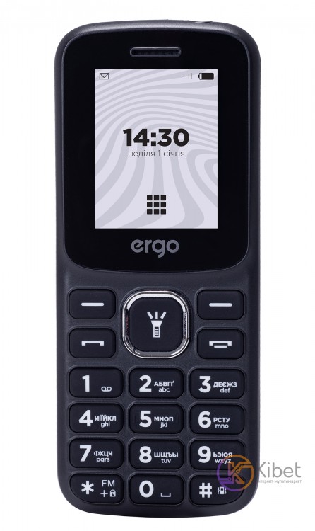 Мобильный телефон Ergo B182 Black, 2 Mini-Sim, 1.7' (160x128), microSD (max 16GB