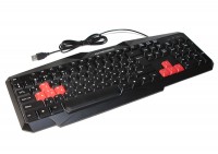 Клавиатура Esperanza Wired EGK201RUA ILLUMINATED Black Red, USB