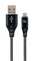 Кабель USB 2.0 - 2.0м AM Micro-B Cablexpert CC-USB2B-AMmBM-2M-BW, премиум, 2.1А