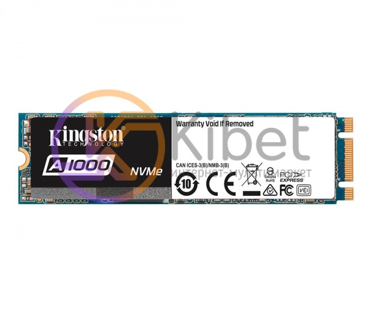 Твердотельный накопитель M.2 240Gb, Kingston A1000, PCI-E 2x, TLC 3D NAND, 1500