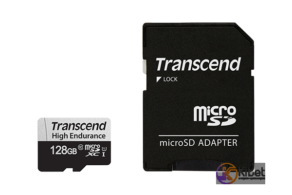 Карта памяти microSDXC, 128Gb, Class10 UHS-I U1, Transcend High Endurance, SD ад