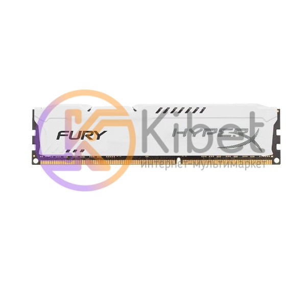 Модуль памяти 4Gb DDR3, 1600 MHz (PC3-12800), Kingston HyperX Fury, White, 10-10