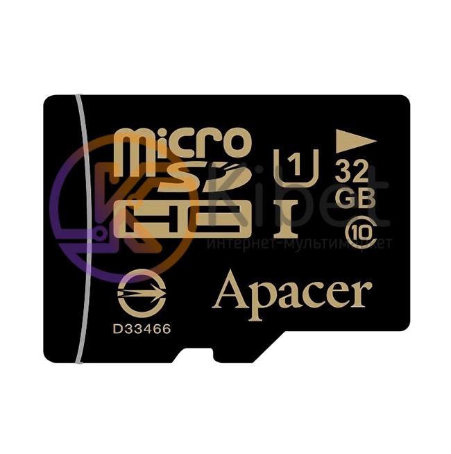 Карта памяти microSDHC, 32Gb, Class10, Apacer без адаптера, AP32GMCSH10U1-RA