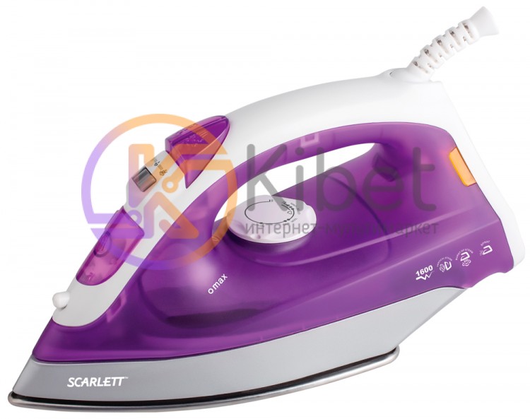 Утюг Scarlett SC-SI30P03 White Violet, 1600W, с паром, световой индикатор, подош