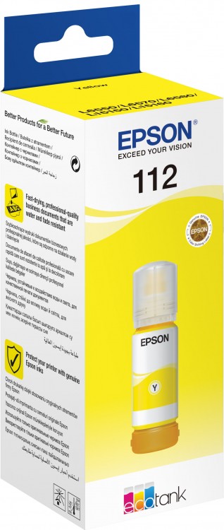 Чернила Epson 112, Yellow, для L15150 L15160, 70 мл (C13T06C44A)