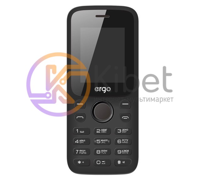 Мобильный телефон Ergo F182 Point Black, 2 Sim, 1.77' (160x128 ), microSD (max 8