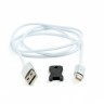 Кабель USB - Lightning 1 м Cablexpert White, с магнитным сменным разъемом (CC-US