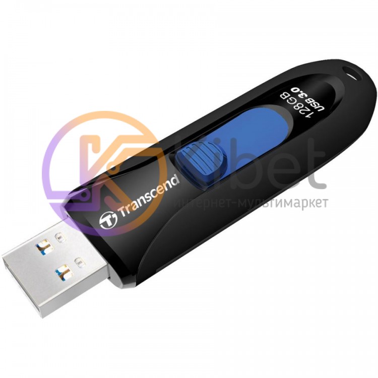 USB 3.0 Флеш накопитель 128Gb Transcend JetFlash 790, Black (TS128GJF790K)