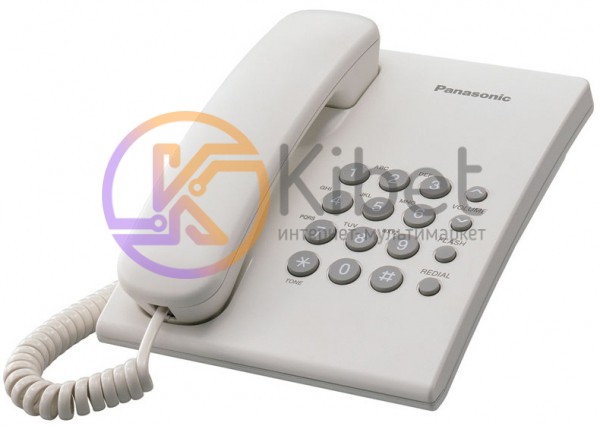 Телефон Panasonic KX-TS2350UAW White, повторный набор последнего номера, кнопка