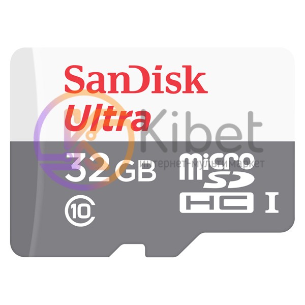 Карта памяти microSDHC, 32Gb, Class10 UHS-I, SanDisk R80MB Ultra, без адаптера