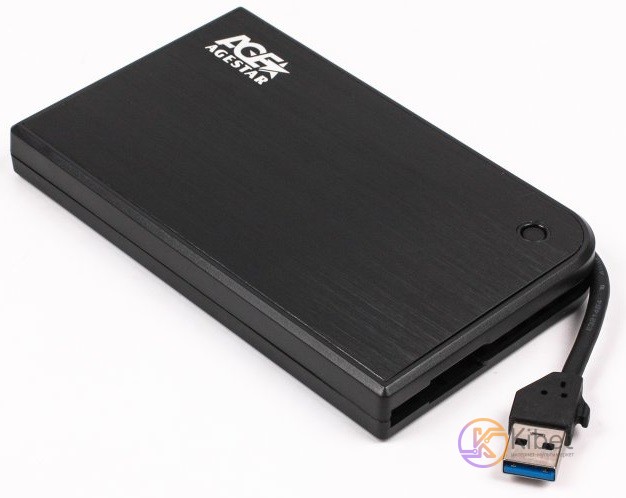 Карман внешний 2.5' AgeStar 3UB 2A14, Black, USB 3.0, 1xSATA HDD SSD, питание по