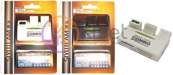 Концентратор USB 2.0 + Card Reader Siyoteam SY-H226 USB 2.0 (3 USB + SD SDHC MMC