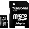 Карта памяти microSDHC, 8Gb, Class4, Transcend, SD адаптер (TS8GUSDHC4)