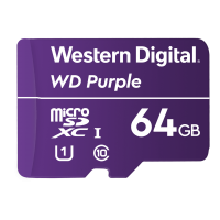 Карта памяти microSDXC, 64Gb, Class10 UHS-I U1, Western Digital Purple, без адап