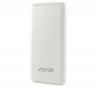 Универсальная мобильная батарея 10000 mAh, Aspor A336 iQ (2.4A, 2USB) White