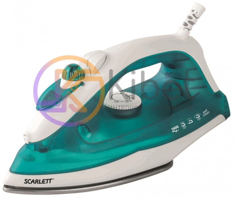 Утюг Scarlett SC-SI30S01 White Turquoise, 1600W, нержавеющая подошва, постоянная