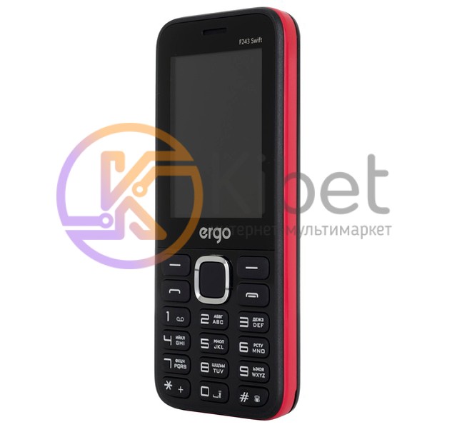 Мобильный телефон Ergo F243 Swift Black, 2 Sim, 2.4' TFT 240*320, MicroSD (Max 1