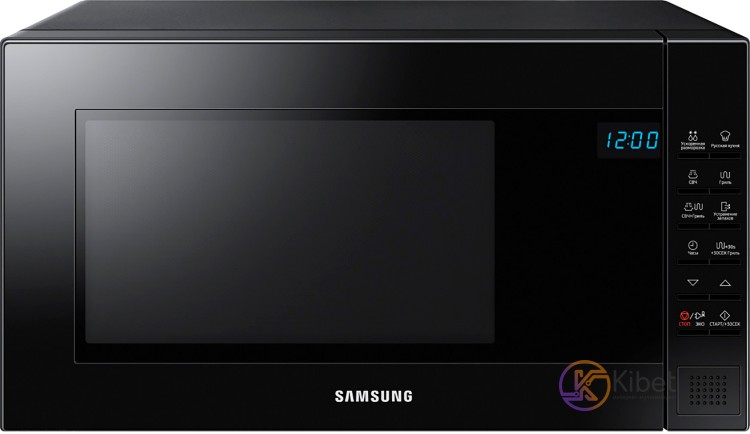 Микроволновая печь Samsung GE88SUB BW Black, 800W, 23 л, с грилем, 6 уровней мощ