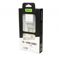Сетевое зарядное устройство Golf, White, 1xUSB, 1A, кабель USB - Lightning (GF