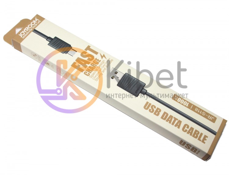 Кабель USB - microUSB, Joyroom 'Fast Charge', Black, 1 м (JR-S118)