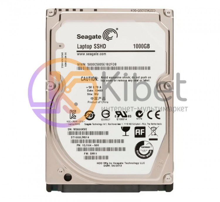 Жесткий диск 2.5' 1Tb Seagate Laptop SSHD, SATA3, 64Mb, 5400 rpm (ST1000LM014)
