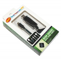 Кабель USB - microUSB, Black, 1 м, подсветка кабеля, плоский, бегущая индикаци